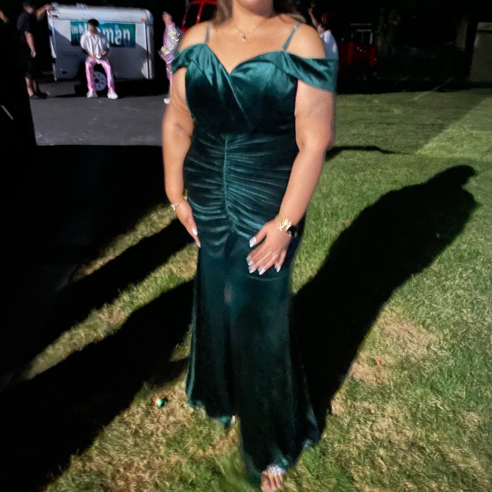 Mermaid style green suede dress 3x